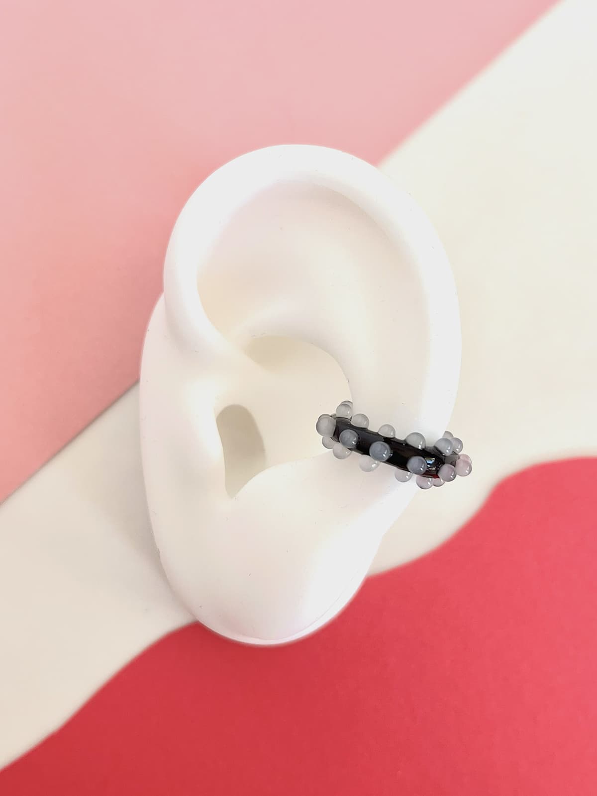 Pixie Ear Cuff - Black and Milky — 2