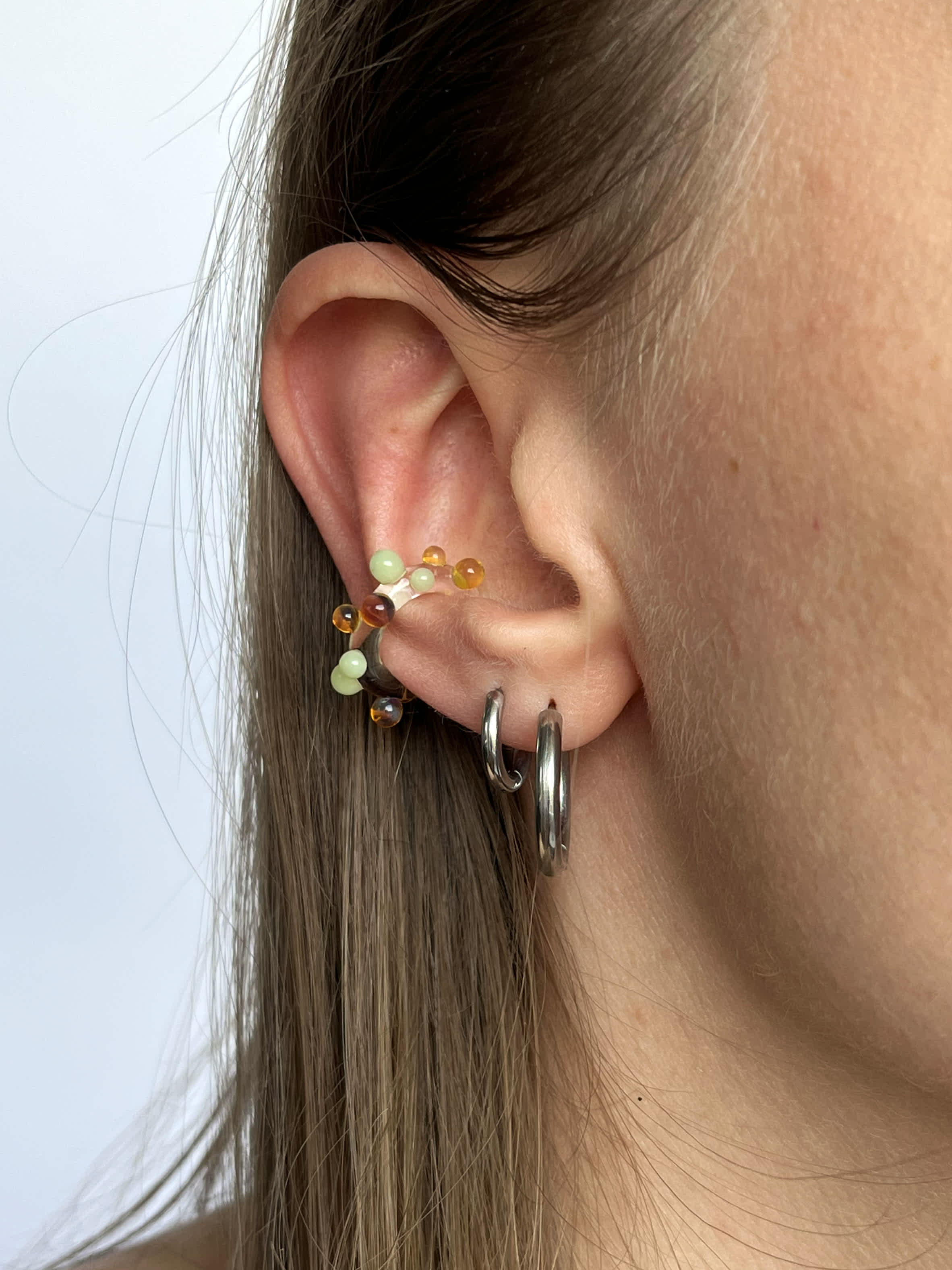 Bubble Ear Cuff - Amber Green — 4